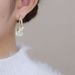 Cat's Eye Stone Ginkgo Leaf Ear Buckles, Fashionable Style, Versatile Earrings, 2024 New Trendy, Unique and Small Crowd_voghion.com