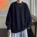 Solid Color Round Neck Autumn Winter Sweater 2025 New Loose Lazy Style Unisex Knitted Base Layer_voghion.com