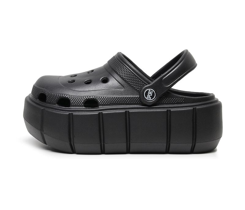 Chaussures à plateforme pour femmes de 6 cm - Chaussures de jardin EVA de style coréen (sandales blanches à bout fermé, chaussures de plage d'été, antidérapantes et confortables)_voghion.com