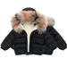 Kids Winter Jacket With Faux Fur Hood - Warm Fleece-Lined Coat For Boys & Girls (80-130cm) - Soft Polyester Outer & Inner - Zipper Closure_voghion.com