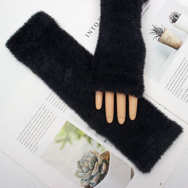 Nouveauté automne 2023 : Gants mi-longs en peluche pour femmes, chauds et duveteux, parfaits pour l'hiver, pour étudiantes et l'écriture._voghion.com