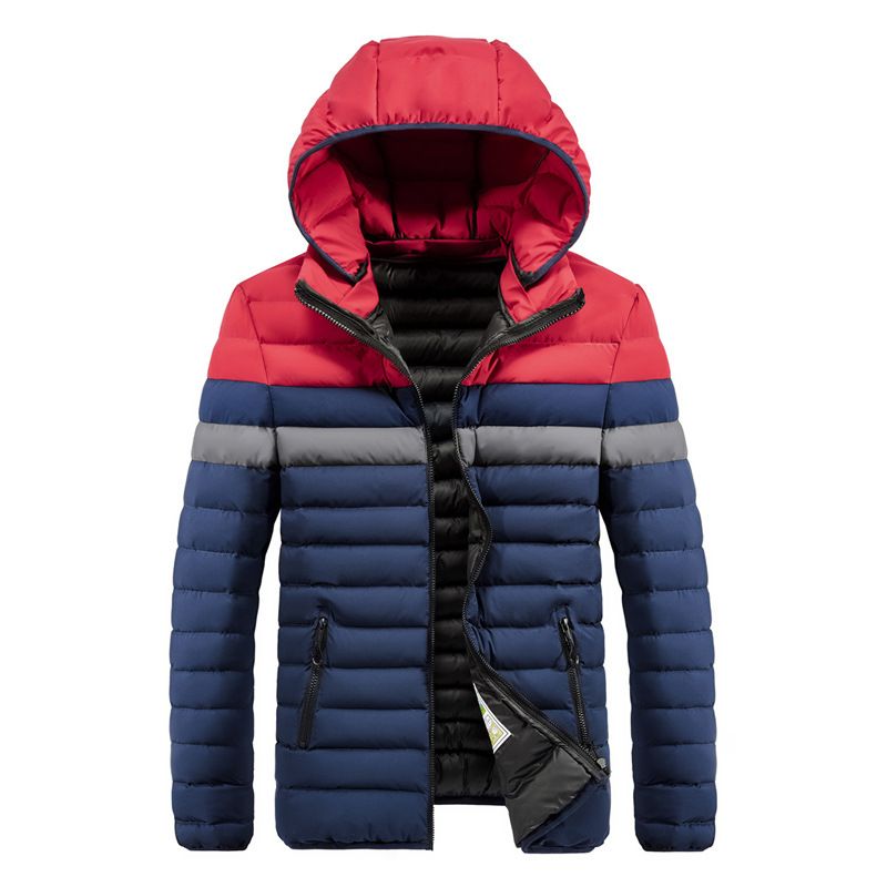 Abbigliamento maschile Cappotto in cotone personalizzato con cappuccio abbinato al colore da uomo Cappotto in cotone caldo_voghion.com