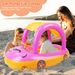 Baby Inflatable Pool Float Car Shaped Toddler Swimming Float Boat Pool Toy Infant Swim Ring Pool with Sun Protection Canopy for 1-3 Year-Old Kids Infa_voghion.com