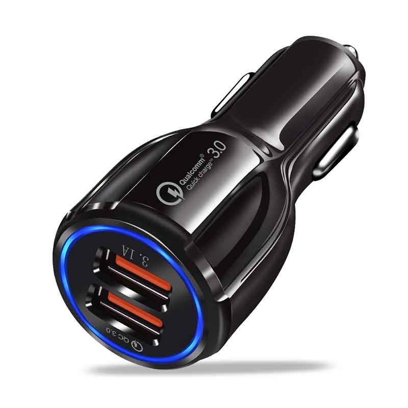 Dual USB QC 3.0 Car Charger Quick Charge 3.0 Phone Charging Car Fast Charger 2Ports USB Portable Charger For IPhone Xiaomi Samsung OPPO Vivo_voghion.com