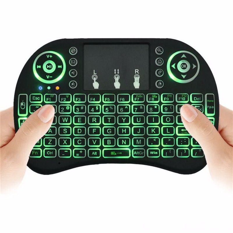I8 tastatur drahtlose hintergrundbeleuchtung mini tastatur und maus 2,4g air maus touch computer tastatur sieben farbe festzelt kreuz-grenze_voghion.com