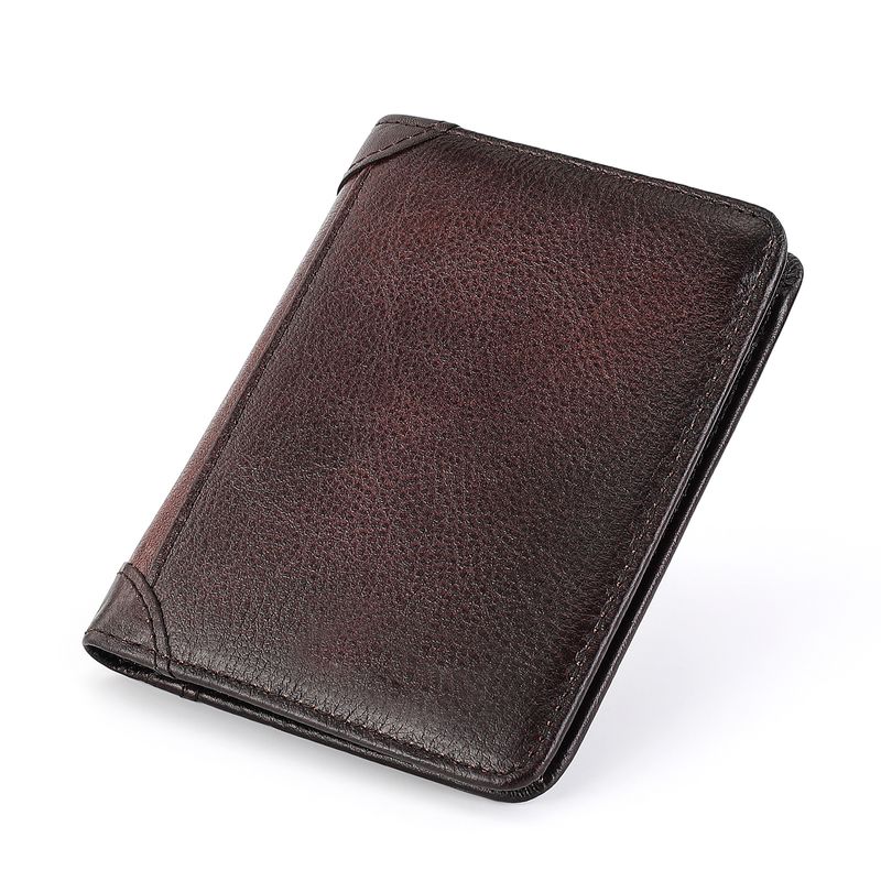 Ultra-thin Men's Wallet Multifunctional Driver's License All-in-one Tri-fold Short Money Clip Head Layer_voghion.com