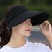 2021 Cappello da donna semplice estivo con visiera parasole a tesa larga cappello da spiaggia protezione UV regolabile berretto femminile impacchettabile_voghion.com