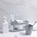 2-teiliges Set aus Zahnbürstenhalter, Kunststoffbecher, Ablage, Zahnpasta-Aufbewahrungsregal und Badezimmerutensilien_voghion.com