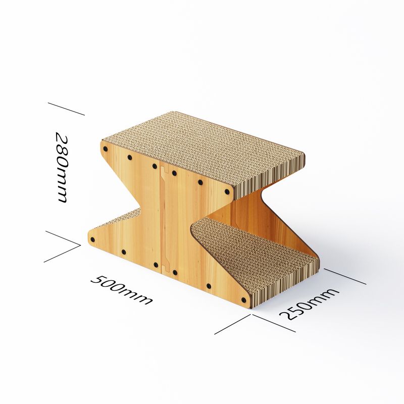 Foldable Density Double Layer Scratching Board Eco-friendly Corrugated Paper Jumping Platform Cat Climbing Frame_voghion.com