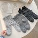 Summer Stacking Socks Thin Women's Summer Long Tube Ballet Crimped Mesh Gray New Bow Medium Tube Miu Series_voghion.com