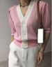 Women's outer wear slim knitted cardigan short-sleeved jacket for women_voghion.com