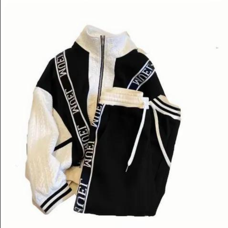Kadın Giyim rahat moda kadın takım elbise yeni büyük boy bol stil kazak küçük stil spor iki parçalı takım elbise_voghion.com