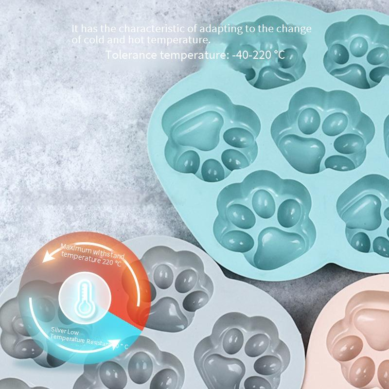 10-Cavity Cat Paw Silicone Mold - Baking Pan For Chocolate Cookies & Ice Cubes (Non-Stick BPA-Free Dishwasher Safe DIY Dessert Making)​_voghion.com