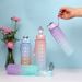 Gradient Frosted Water Bottle With Time Marker & Straw - Leakproof BPA-Free Sports Bottle For Hydration Tracking_voghion.com