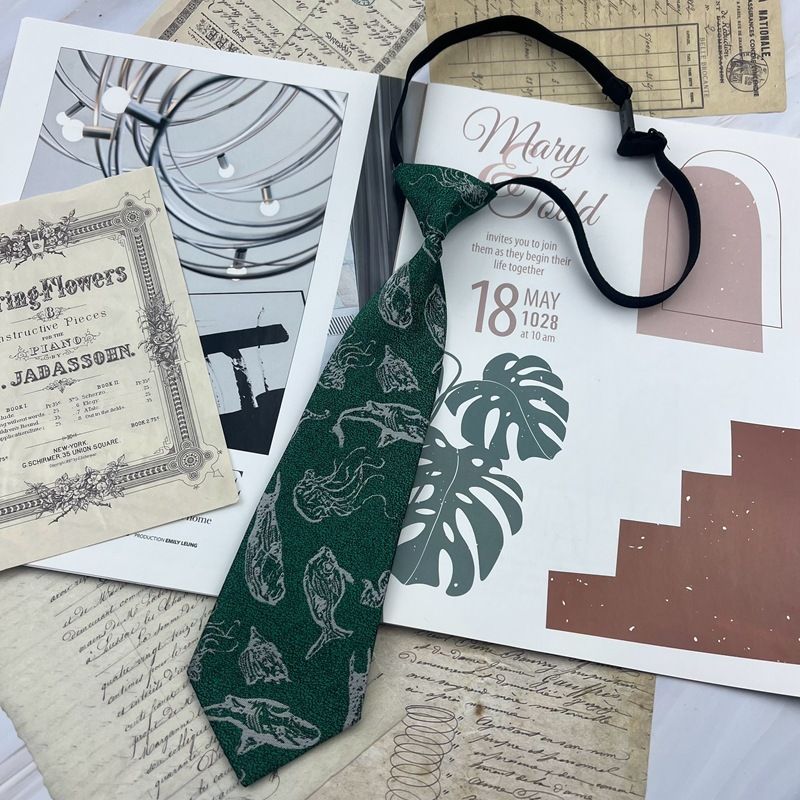 for Women Plaid Red Green Reindeer College Style No Knot Ins Small Tie Student Unisex Striped Niche_voghion.com