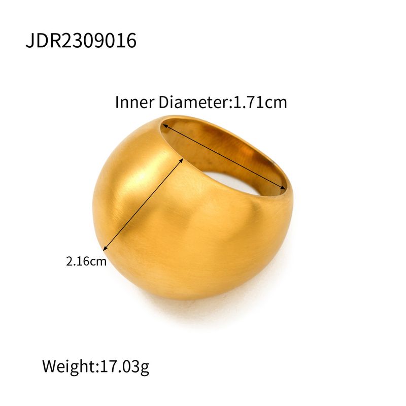 Cold Wind Instagram Tidal Texture Gold Stainless Steel Fat Matte Brushed Minimalist Ring_voghion.com