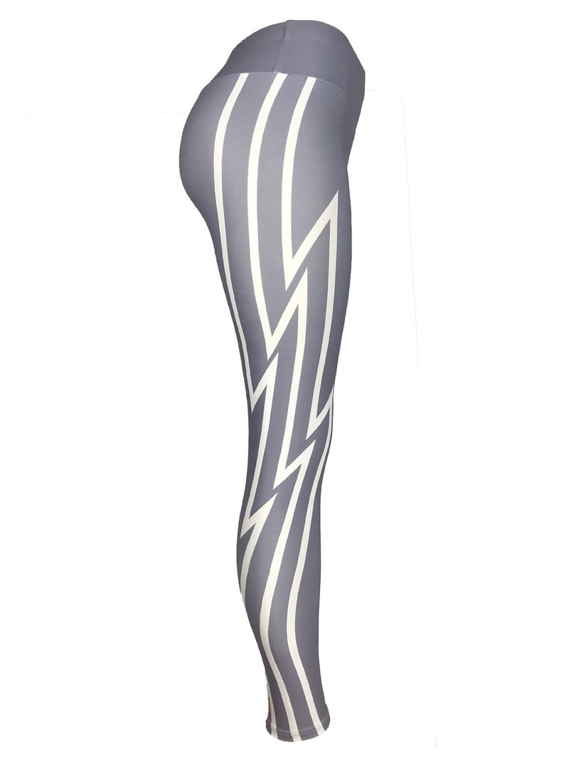 Women's Digital Geometric Lightning Printed Hip Lift Stretch High Waist Bottoms_voghion.com