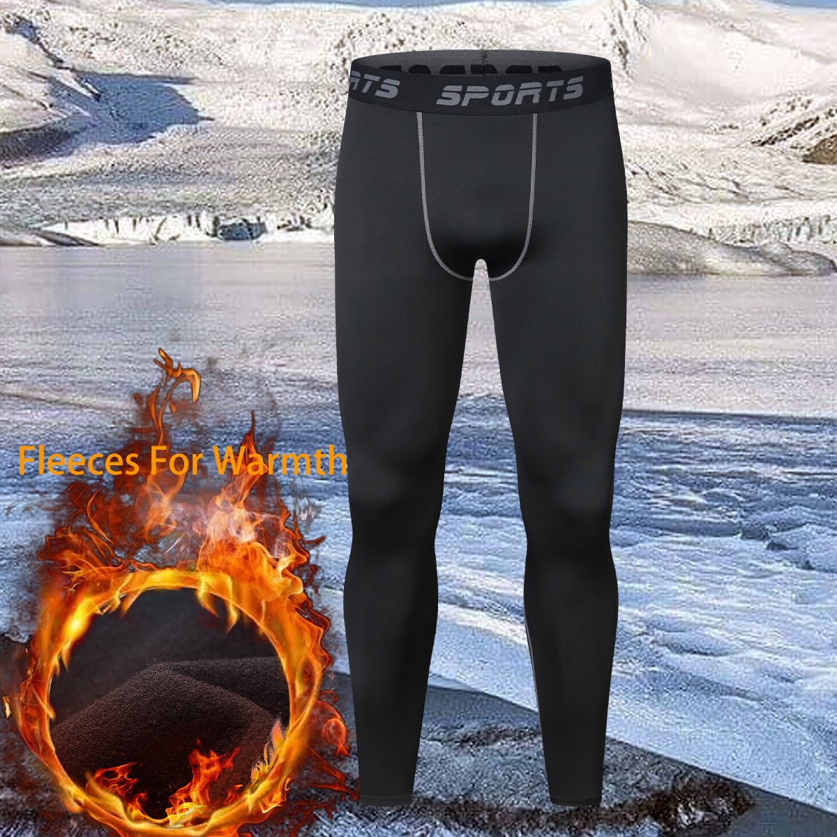Herbst Winter Fleece-Gefüttert Sportswear Set Für Männer Outdoor Skifahren Laufen Quick-Dry Engen Fitness Basis Schicht_voghion.com