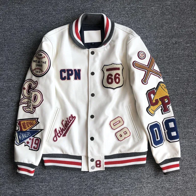 Men's Hip Hop Baseball Jacket Casual Varsity Bomber Coat With Letter Embroidery - Autumn Haruku Style_voghion.com