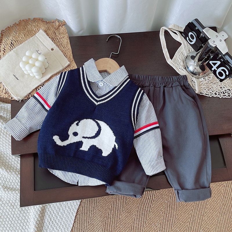 2023 New Boys' and Girls' Korean Edition Baby Cartoon Elegant Autumn Clothing Children's Set, Junior_voghion.com