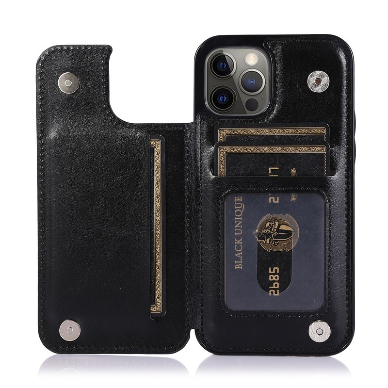 Étui de luxe en cuir ajusté pour iPhone, portefeuille avec fentes pour cartes, résistant aux chocs, pour modèles 11, 12 mini Pro, XR, XS Max, X, 6, 6s, 7, 8 Plus, 5, 5s, SE_voghion.com