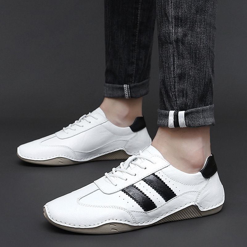 Mocassini in pelle di mucca adatti a tutte le stagioni, stile britannico, casual, slip-on, scarpe da guida da uomo in morbida pelle con polpo._voghion.com