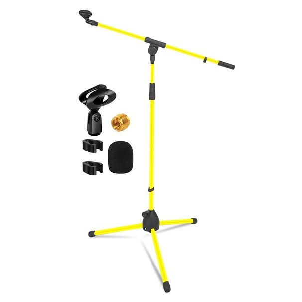 5 Core Tripod Mic Stand Floor Adjustable 18 To 72 Inches Sturdy Boom Arm Holder Microphone Stands Pedestal Para Microfono For Singing MS 080 YLW_voghion.com