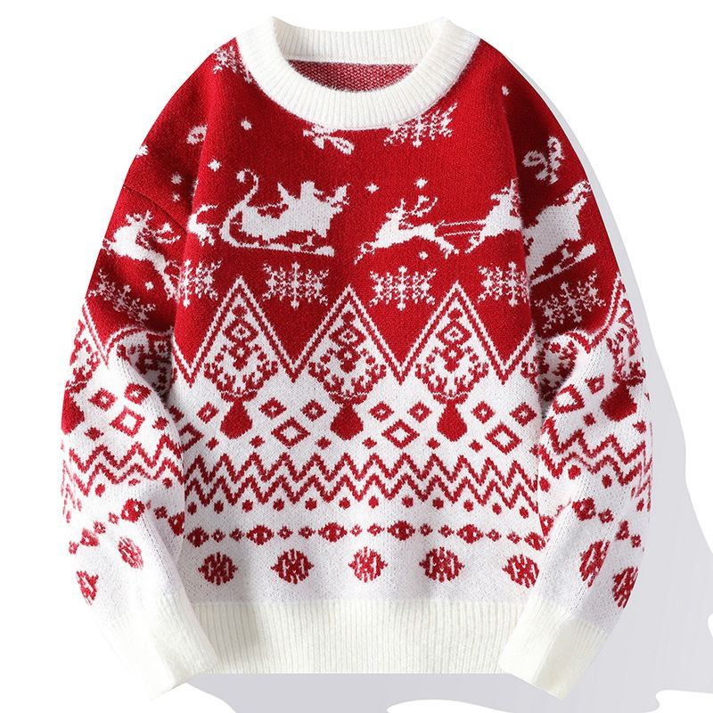 Herrenbekleidung Paar Student Ins Trendy Retro Dicker Pullover_voghion.com