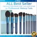 12 pcs blue high quality makeup brush set + makeup brush bag large size factory direct sale FINDCOLOR_voghion.com