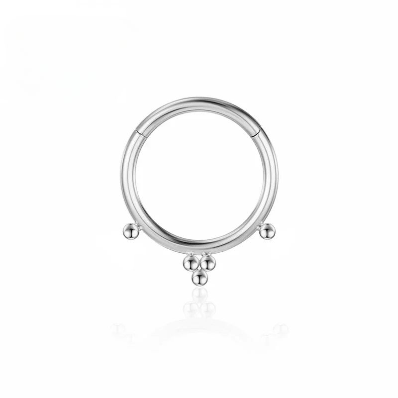 F136 Anello al naso in titanio Piercing al setto Cartilagine Clicker Trago 16G Orecchini a cerchio Zircone Gioielli per il corpo per Labret All'ingrosso_voghion.com