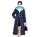 Piumino reversibile con cappuccio da donna – Cappotto invernale caldo con design bicolore in blu navy/blu pavone/marrone/kaki/nero (M-XXL)_voghion.com