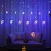 Moon & Stars LED Curtain Lights, Warm White & Multicolor, USB/Battery/Solar Powered, For Bedroom/Christmas/Wedding/Party Decor_voghion.com