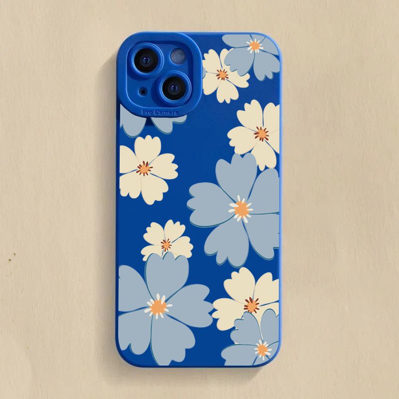 Sommarblått stort blommatelefonskal för Xiaomi Mi 14 13 12T 13T 11T Pro 11 Lite 5G NE Poco F6 F5 X5 X3 Pro silikonmjukt skal_voghion.com