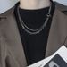 Necklace For Men Trendy Men's Personality Ins Non-Fading Titanium Steel Double Layer Clavicle High-End Simple Student_voghion.com
