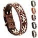 Vintage Woven Cowhide Bracelet Handmade Jewelry Genuine Leather Bracelet_voghion.com