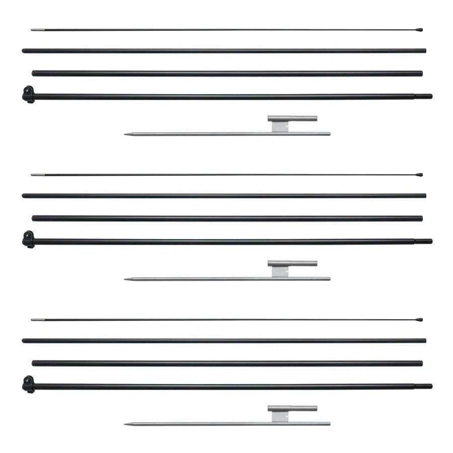 Kit di picchetti per asta portabandiera Swooper con piume da 3,5 m e pacchi di piume da 16,3 piedi_voghion.com