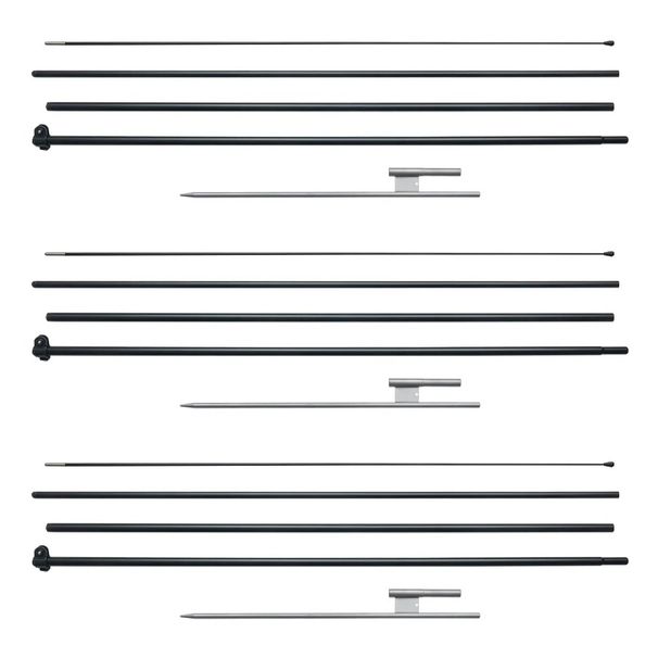 Kit di picchetti per asta portabandiera Swooper con piume da 3,5 m e pacchi di piume da 16,3 piedi_voghion.com