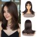 Synthetic Clip-in Ladies Brown Bangs Long Straight Hair High Temperature Silk Chemical Fiber Wigs_voghion.com