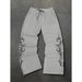 Retro Print Jogger Pants - High Street Hip-Hop Inspired Straight-Leg Sweatpants For Men, Polyester Casual Trousers With Drawstring Waist_voghion.com