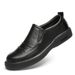 Elegante Herren-Lederschuhe mit Obermaterial und Faltenwurf, runde Schnürschuhe, Gummisohle_voghion.com
