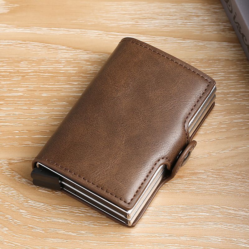 automatic Ejection Double Credit Bag, Multi-slot Anti-theft Aluminum Alloy Card Case_voghion.com