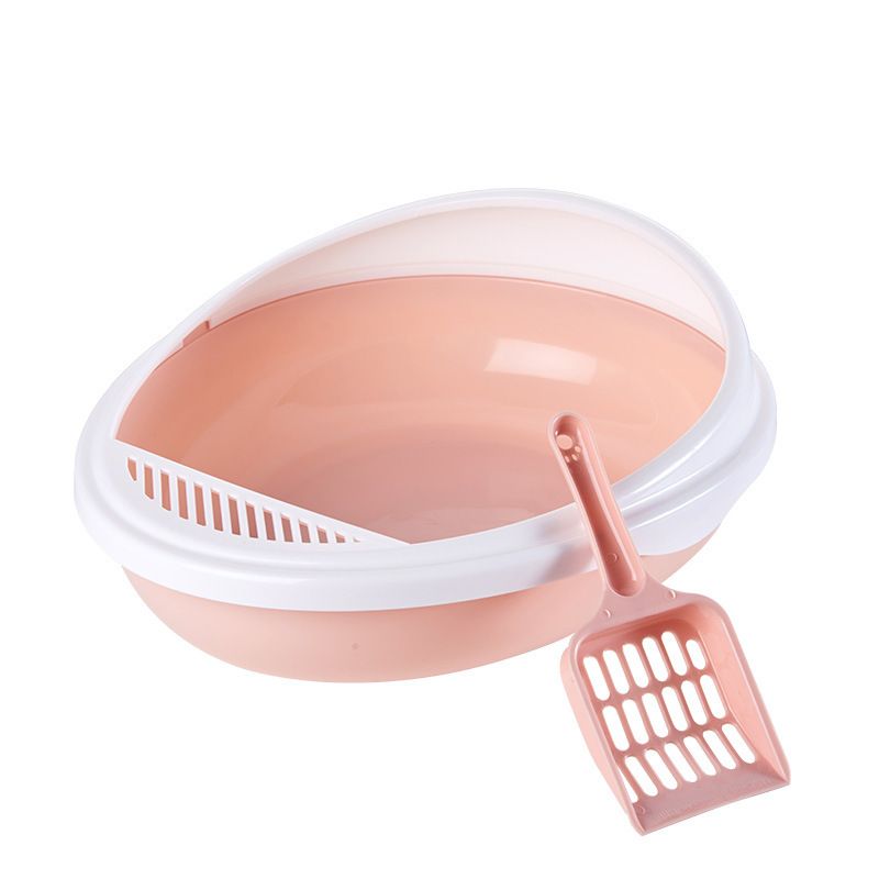 Small Creative Eggshell Box Nest Oval Semi-Enclosed Toilet Pet Supplies With Cat Litter Scoop_voghion.com