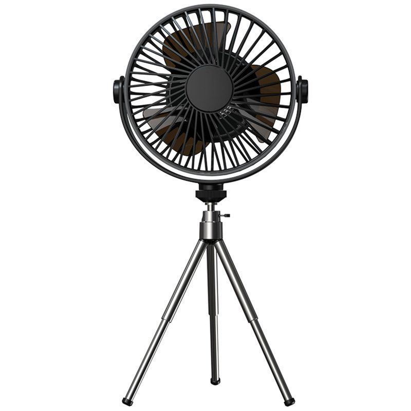 Mini Portable Cooling Fan 360 Degree Rotating 3 Speed Wireless Remote Control Air Cooler With Tripod Black_voghion.com