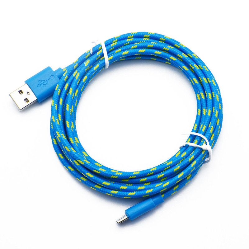 vævet mikro Nylon USB-kabel 1m/2m/3m datasynkronisering USB-opladerkabel passer til Samsung HTC Huawei Xiaomi_voghion.com