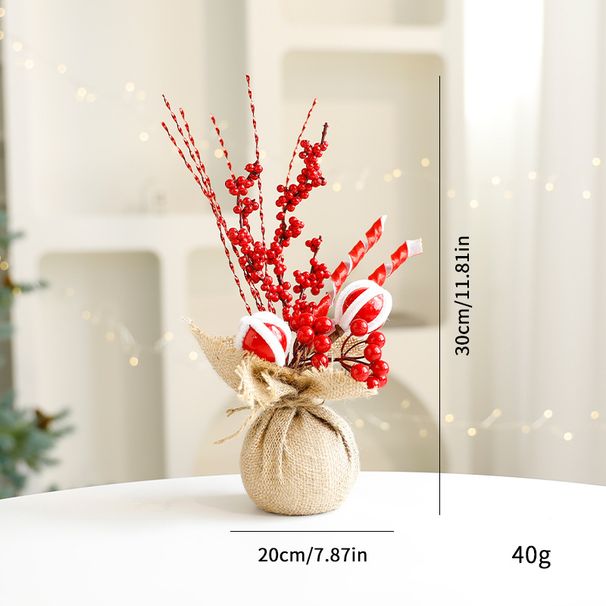 Mini Christmas Tree Decor Set - 12" Faux Pine With LED Lights & Assorted Ornaments For Home, Office Holiday Decor (Red/White Theme)_voghion.com