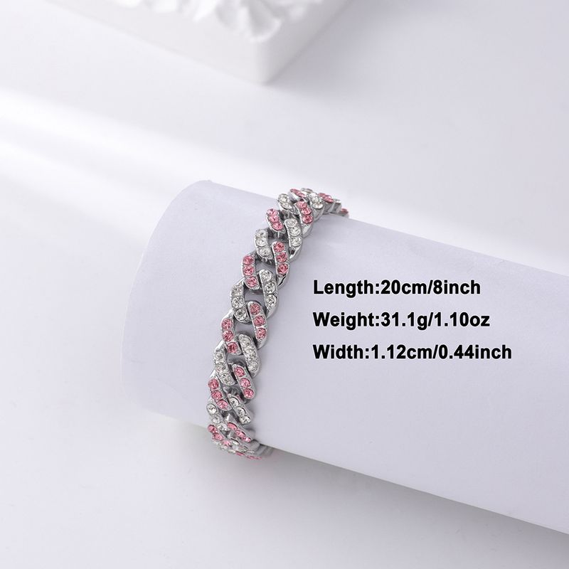 Pulseira de diamantes com corrente cubana para homens e mulheres, joias para os pés com personalidade hip hop, joias para colar_voghion.com