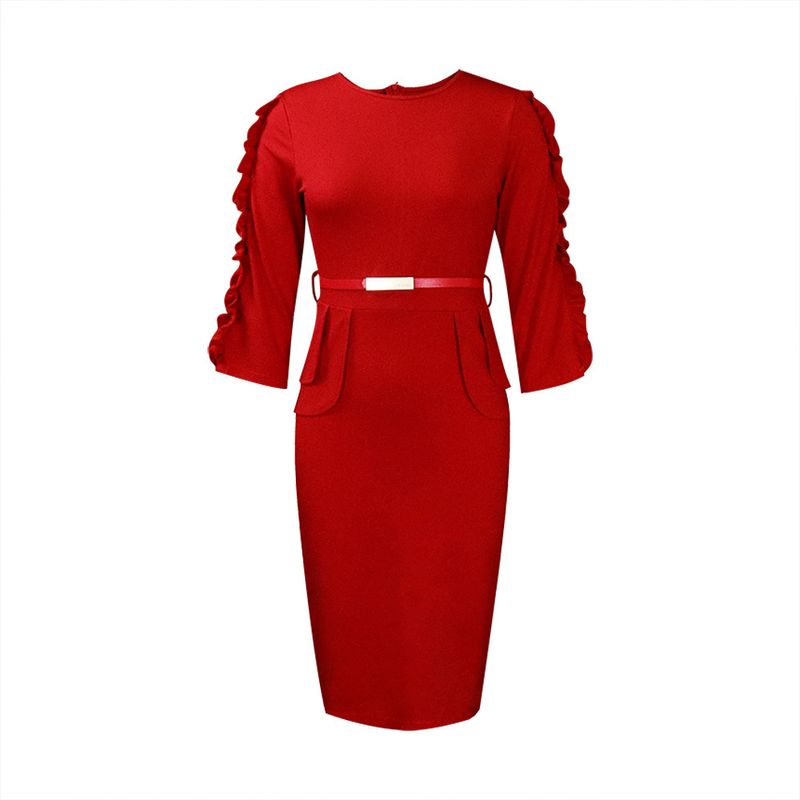  New Professional Office Skirt Temperament Commuter European and American Large Size African Dress_voghion.com