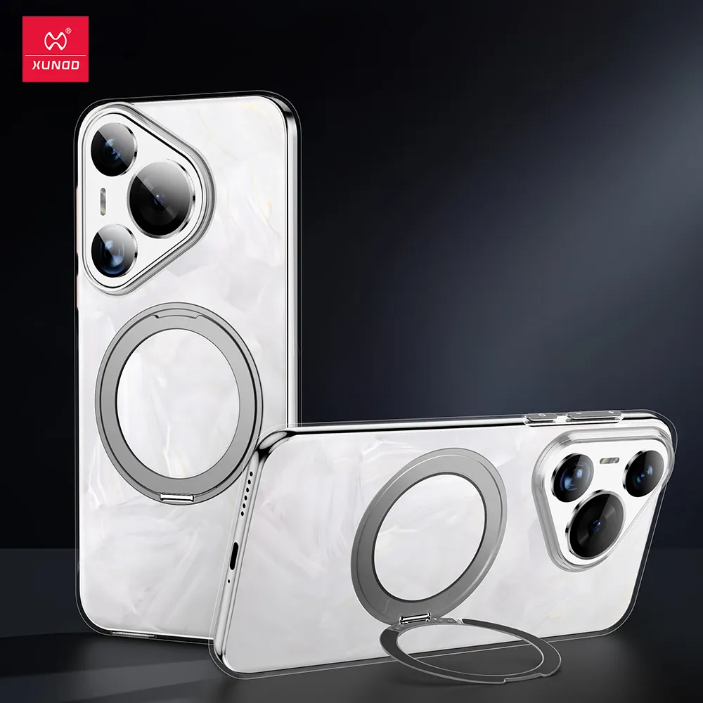 Xundd pour Huawei P70 Pro Plus Pura 70 Ultra 360 ° Rotation support magnétique étui protection de la caméra couverture de téléphone transparente_voghion.com