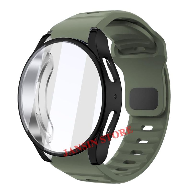 Για Samsung Galaxy Watch 7 6 5 4 40 χιλιοστά 44 χιλιοστά μαλακή θήκη tpu + λουράκι σιλικόνης πλήρους κάλυψης προστατευτικό οθόνης αθλητικό βραχιόλι λουράκι κορέα_voghion.com