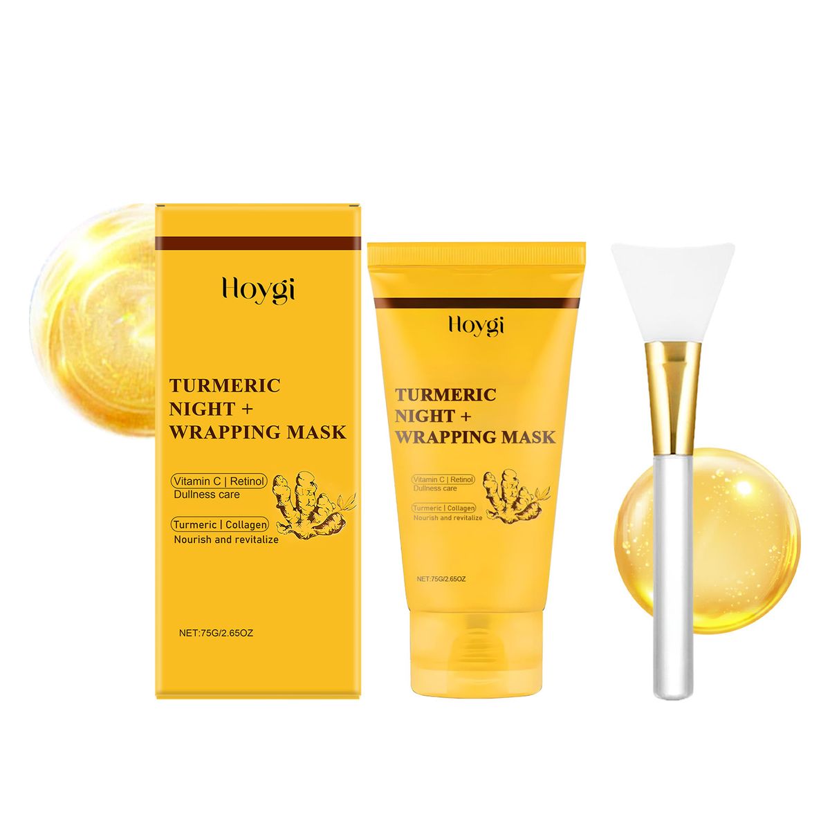Maschera viso Hoygi al collagene, esfoliante, nutriente, idratante e rassodante._voghion.com